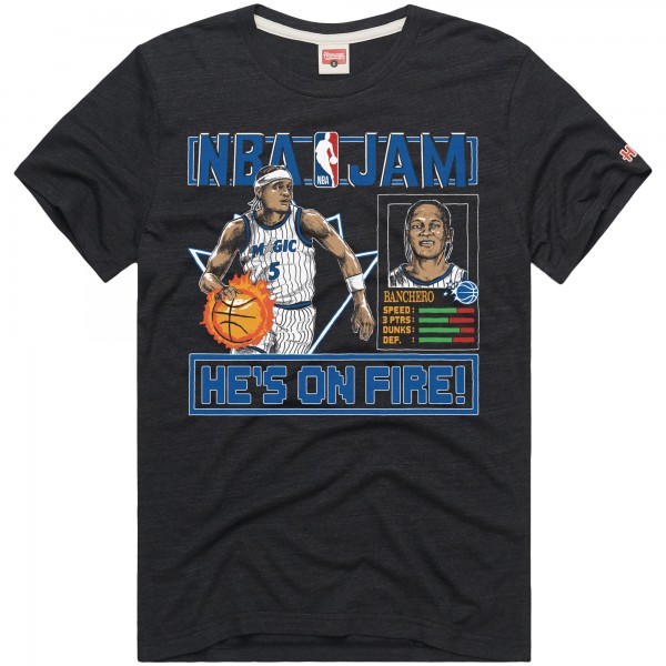 Футболка Unisex Orlando Magic Paolo Banchero Homage Charcoal NBA Jam Tri-Blend