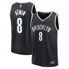 Подростковая Brooklyn Nets Egor Dëmin Fanatics Black Fast Break Replica Jersey - Icon Edition