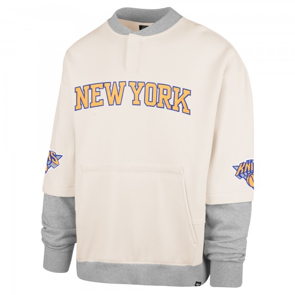 New York Knicks 47 Cream Crossover Collection Trifecta Double Layered Fleece Sweatshirt