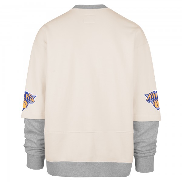 New York Knicks 47 Cream Crossover Collection Trifecta Double Layered Fleece Sweatshirt