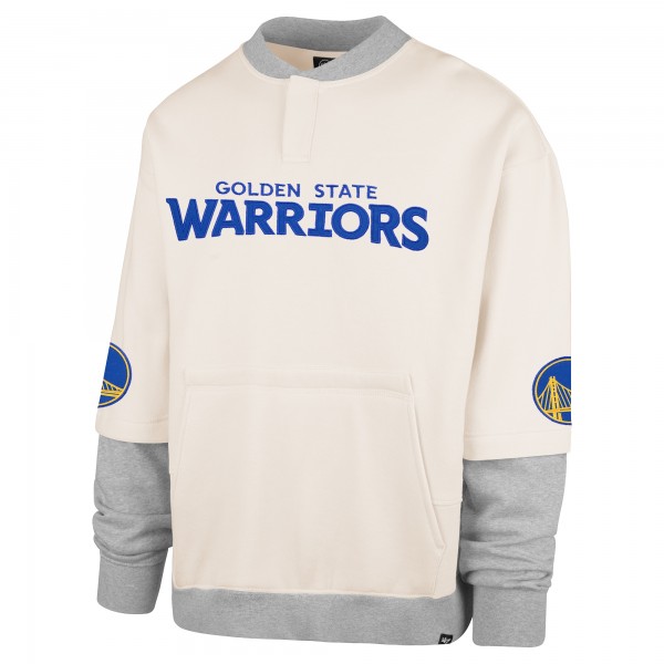 Golden State Warriors 47 Cream Crossover Collection Trifecta Double Layered Fleece Sweatshirt