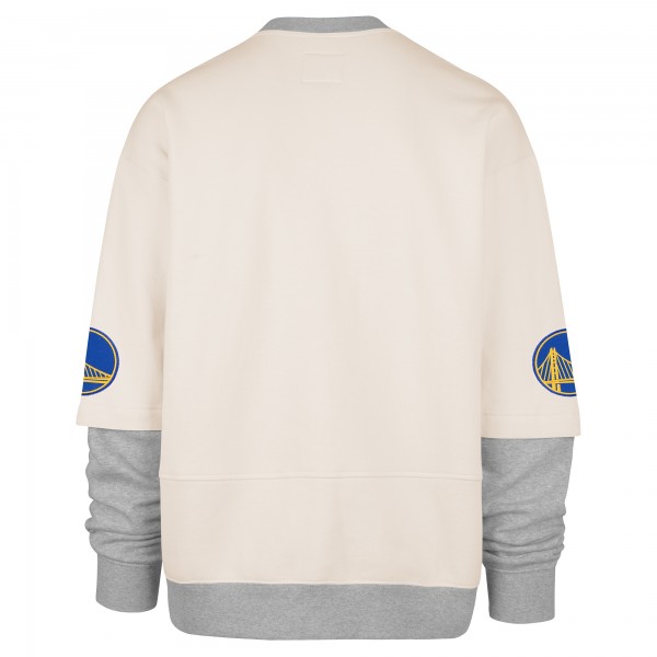 Golden State Warriors 47 Cream Crossover Collection Trifecta Double Layered Fleece Sweatshirt