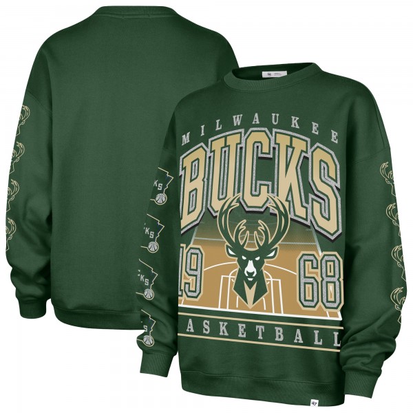 Женская Milwaukee Bucks 47 Hunter Green Go Big Oversized Sweatshirt