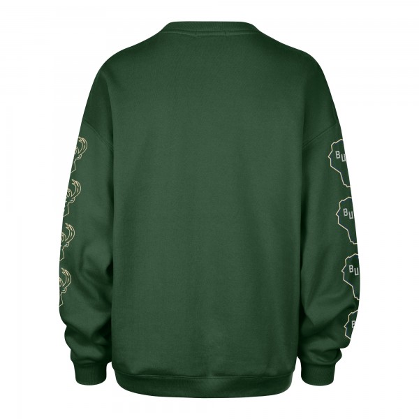 Женская Milwaukee Bucks 47 Hunter Green Go Big Oversized Sweatshirt