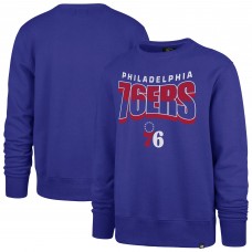 Unisex Philadelphia 76ers 47 Royal Brush By Headline Crewneck Sweatshirt