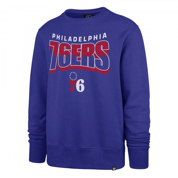 Unisex Philadelphia 76ers 47 Royal Brush By Headline Crewneck Sweatshirt