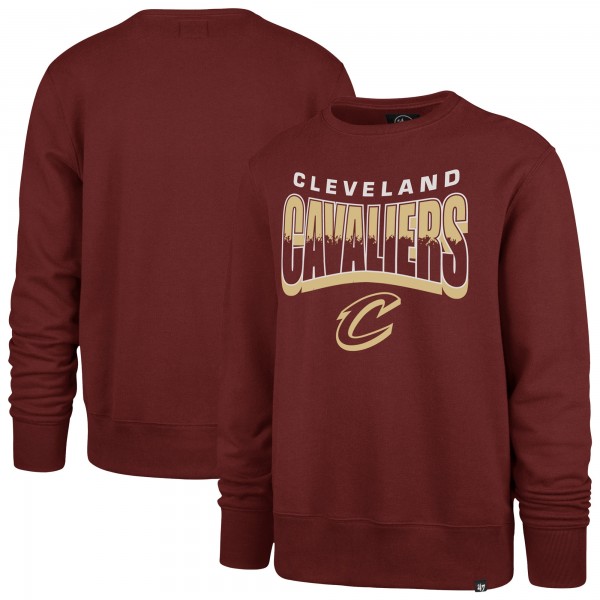 Unisex Cleveland Cavaliers 47 Wine Brush By Headline Crewneck Sweatshirt