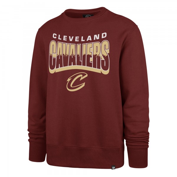 Unisex Cleveland Cavaliers 47 Wine Brush By Headline Crewneck Sweatshirt