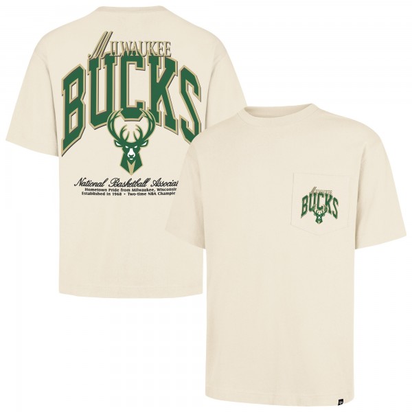 Unisex Milwaukee Bucks 47 Cream Crossover Collection Foundation Pocket T-Shirt