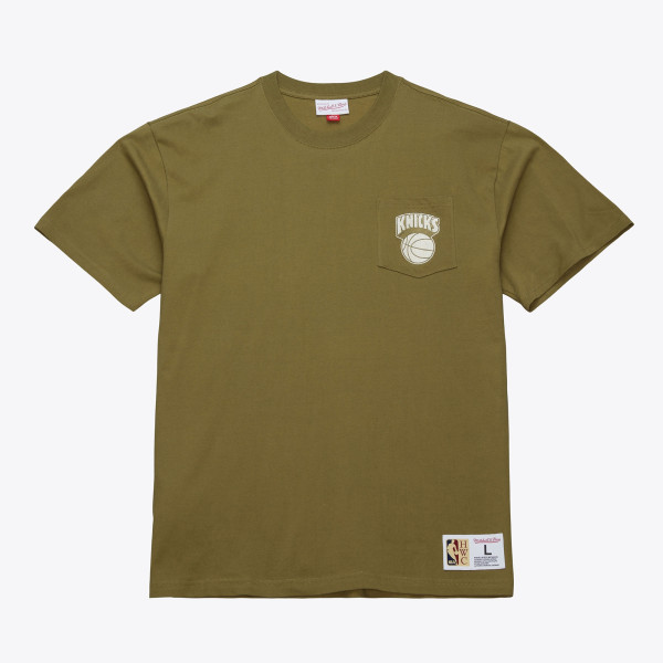 Футболка New York Knicks Mitchell & Ness Olive Hardwood Classics Premium Pocket