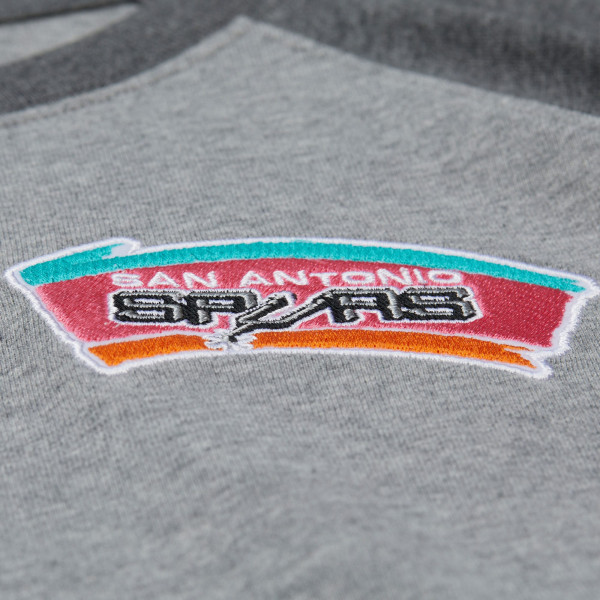 Футболка San Antonio Spurs Mitchell & Ness Heather Gray Hardwood Classics Legacy Premium Raglan