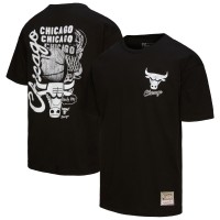 Chicago Bulls Mitchell & Ness Black Hardwood Classics Overlap T-Shirt