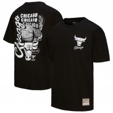 Chicago Bulls Mitchell & Ness Black Hardwood Classics Overlap T-Shirt