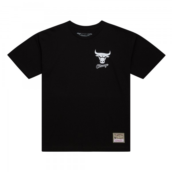Chicago Bulls Mitchell & Ness Black Hardwood Classics Overlap T-Shirt