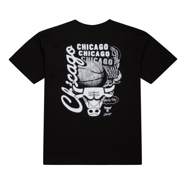 Chicago Bulls Mitchell & Ness Black Hardwood Classics Overlap T-Shirt