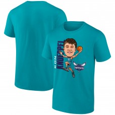 Charlotte Hornets Kon Knueppel Teal Caricature T-Shirt