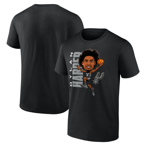 Футболка San Antonio Spurs Dylan Harper Black Caricature