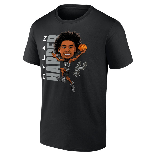 Футболка San Antonio Spurs Dylan Harper Black Caricature