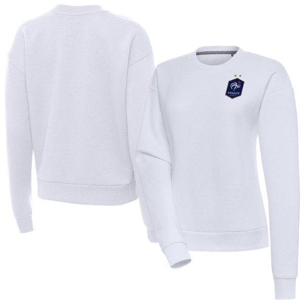 Женская Свитшот France National Team Antigua Takeover Pullover - White