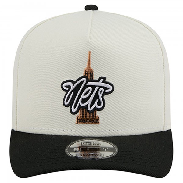 Бейсболка Brooklyn Nets New Era White/Black A-Frame 9FIFTY