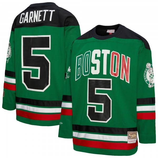 Unisex Boston Celtics Kevin Garnett Mitchell & Ness Kelly Green Maxxed Out Fashion Hockey Jersey