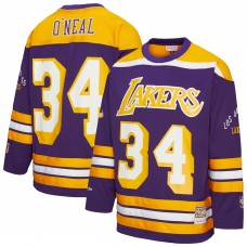 Unisex Los Angeles Lakers Shaquille ONeal Mitchell & Ness Purple Maxxed Out Fashion Hockey Jersey