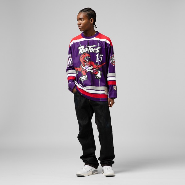 Unisex Toronto Raptors Vince Carter Mitchell & Ness Purple Maxxed Out Fashion Hockey Jersey