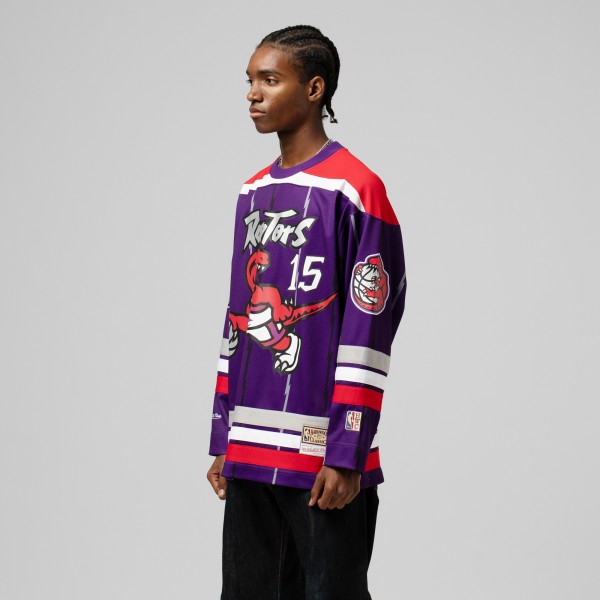 Unisex Toronto Raptors Vince Carter Mitchell & Ness Purple Maxxed Out Fashion Hockey Jersey