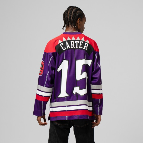Unisex Toronto Raptors Vince Carter Mitchell & Ness Purple Maxxed Out Fashion Hockey Jersey