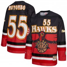 Unisex Atlanta Hawks Dikembe Mutombo Mitchell & Ness Red Maxxed Out Fashion Hockey Jersey