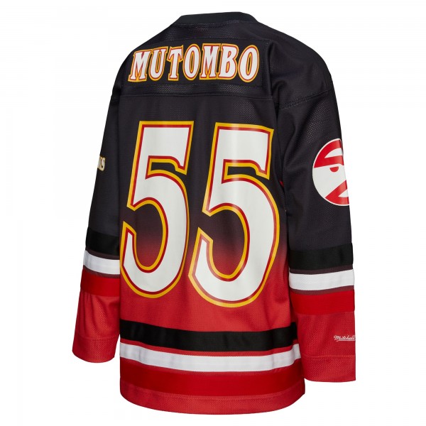 Unisex Atlanta Hawks Dikembe Mutombo Mitchell & Ness Red Maxxed Out Fashion Hockey Jersey