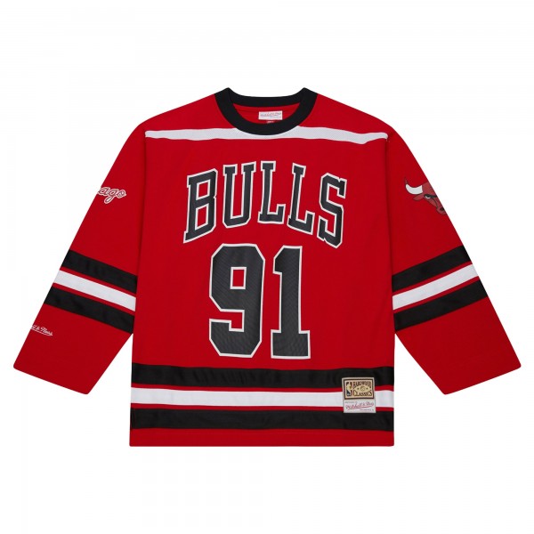 Unisex Chicago Bulls Dennis Rodman Mitchell & Ness Red Maxxed Out Fashion Hockey Jersey