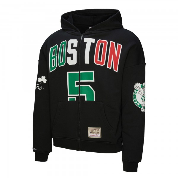 Unisex Boston Celtics Kevin Garnett Mitchell & Ness Black Hardwood Classics Maxxed Out Full-Zip Hoodie