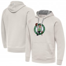 Boston Celtics Antigua Cream Big Logo Victory Pullover Hoodie
