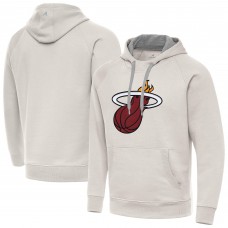 Miami Heat Antigua Cream Big Logo Victory Pullover Hoodie
