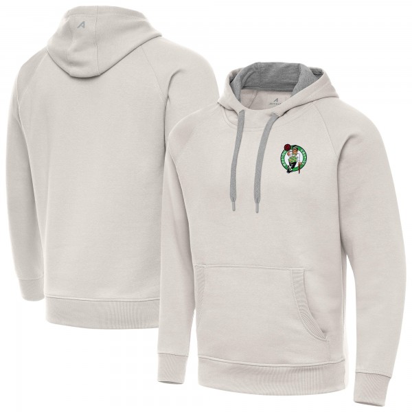 Boston Celtics Antigua Cream Victory Pullover Hoodie