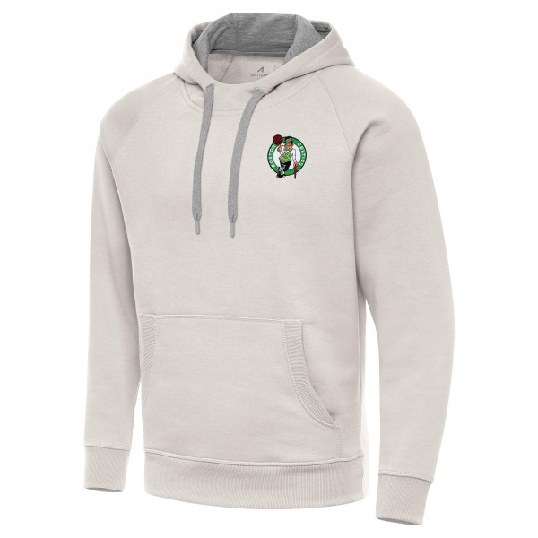 Boston Celtics Antigua Cream Victory Pullover Hoodie