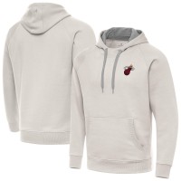 Miami Heat Antigua Cream Victory Pullover Hoodie
