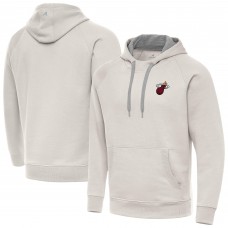 Miami Heat Antigua Cream Victory Pullover Hoodie