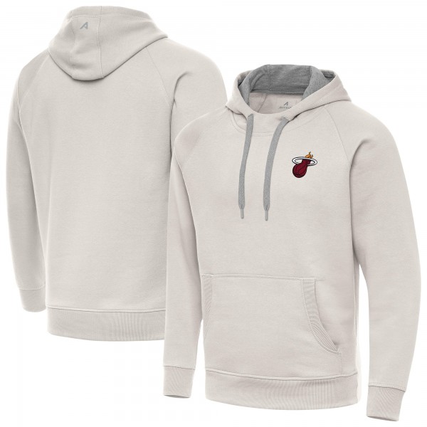 Miami Heat Antigua Cream Victory Pullover Hoodie