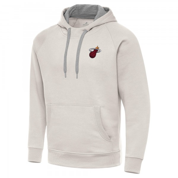 Miami Heat Antigua Cream Victory Pullover Hoodie