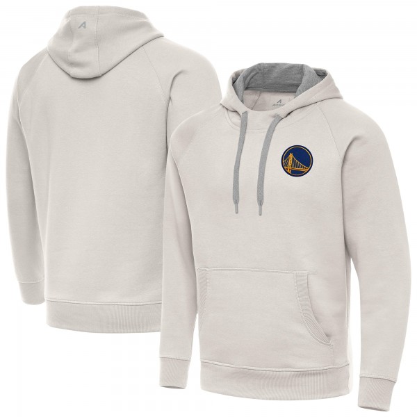 Golden State Warriors Antigua Cream Victory Pullover Hoodie