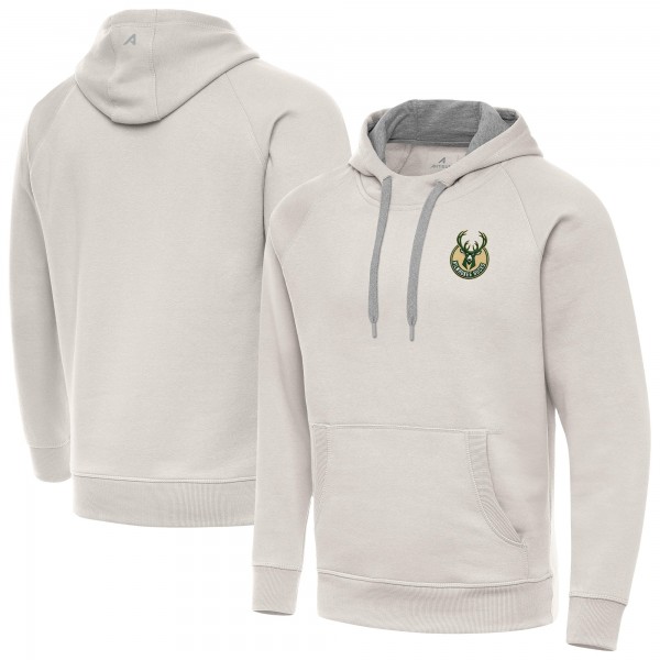 Milwaukee Bucks Antigua Cream Victory Pullover Hoodie
