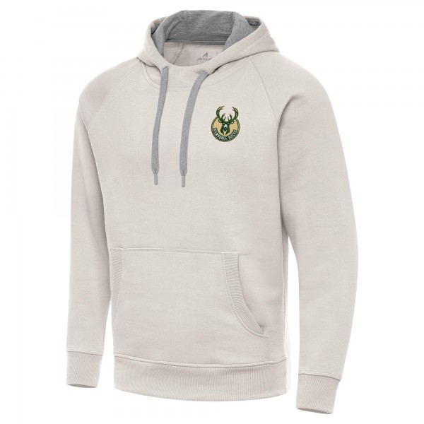 Milwaukee Bucks Antigua Cream Victory Pullover Hoodie