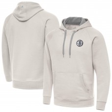 Brooklyn Nets Antigua Cream Victory Pullover Hoodie