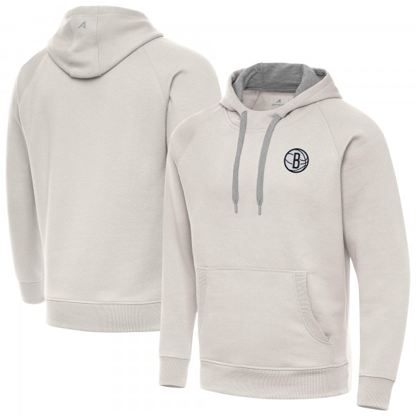 Brooklyn Nets Antigua Cream Victory Pullover Hoodie