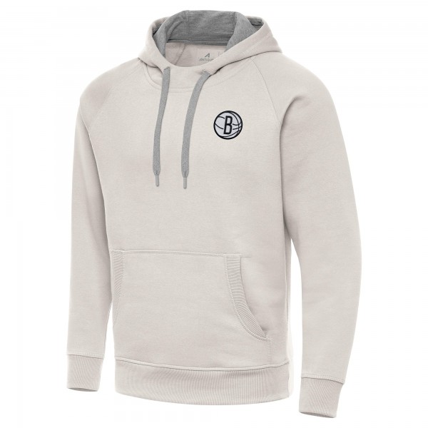 Brooklyn Nets Antigua Cream Victory Pullover Hoodie