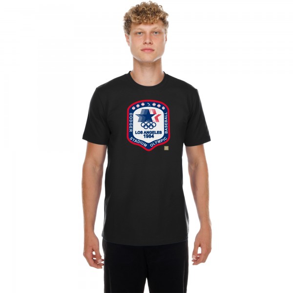 Los Angeles Dodgers x The Heritage Collection New Era Black LA84 Summer Olympics T-Shirt