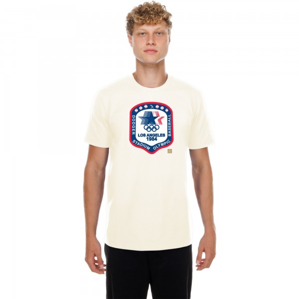 Los Angeles Dodgers x The Heritage Collection New Era Cream LA84 Summer Olympics T-Shirt