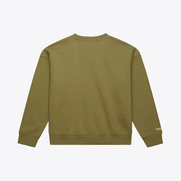 Женская Свитшот New York Knicks Mitchell & Ness Olive Lightweight Script